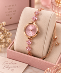Rose Gold Floral Watch